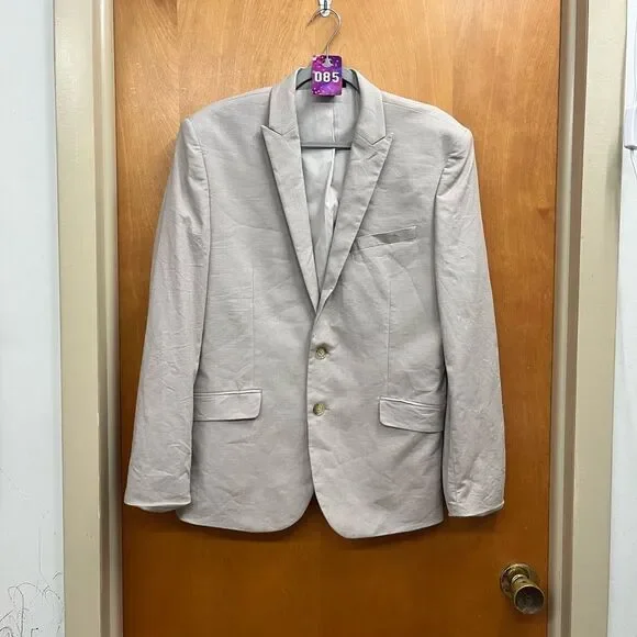 Express Light Tan extra slim cotton linen blend Blazer