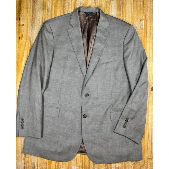 Brooks Brothers 346 Blazer Mens 46L Brown Wool Glen Plaid Sport Coat B8
