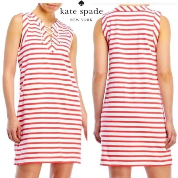 Kate Spade Cotton Lace-up‎ Jersey Dress Medium