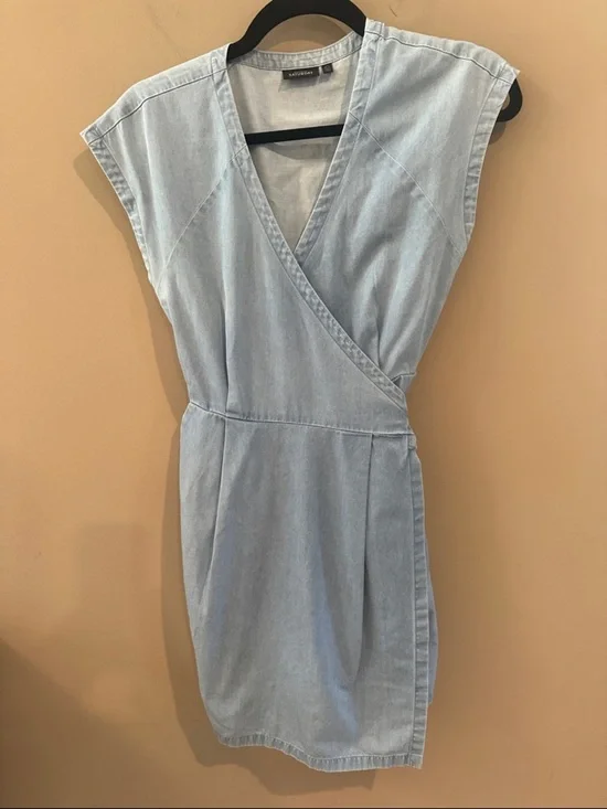 Kate Spade Saturday denim wrap dress XS