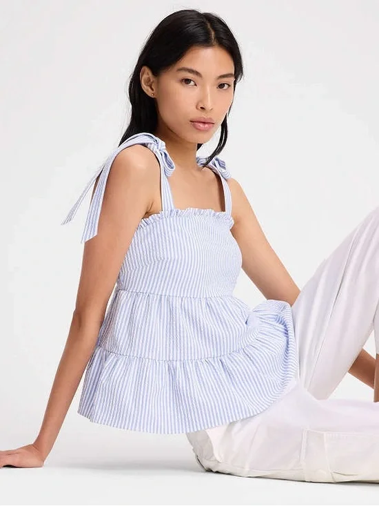 Kate Spade Seersucker Tiered Top