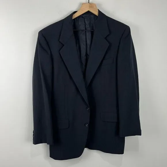 Men’s Hickey Freeman 100% Pure Wool Navy Suit Jacket