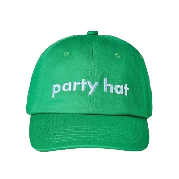 NWT Kate Spade Green Embroidered Party Hat