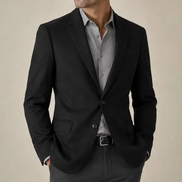 Banana Republic Mario Bellucci Italian Wool Slim Fit Blazer Jacket in Black 40S