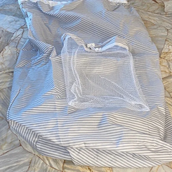 Mainstays Gray and White Striped Duvet Cover