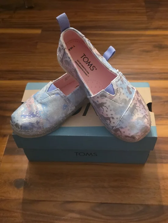 Toms Pastel Watercolor Slip-On Alpargata Bright Iris Foil Unicorn Tie Dye Knit