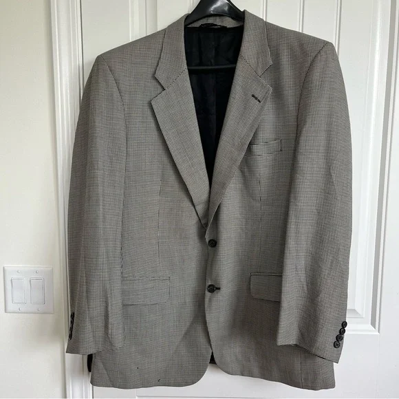 Burberrys Men’s Vintage Houndstooth Jacket Blazer Sport coat Wool‎ 45