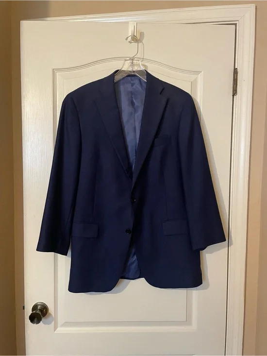 Hart Schaffner Marx Loro Piana 100% Cashmere Blazer 40R Navy Blue USA Made