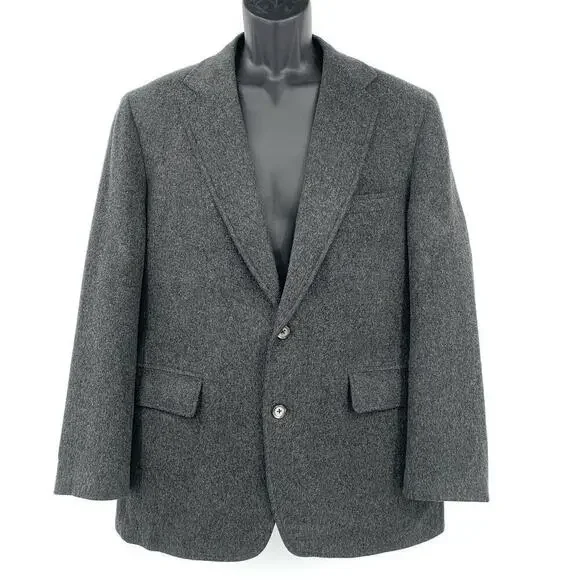VTG Bernard Allen 100% Wool Heather Gray Blazer/Sports Coat Mens Size 42 Regular