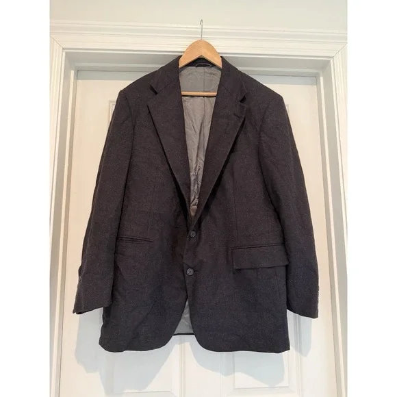 Vintage 90s Polo Ralph Lauren Blazer USA Union Made Gray Wool Sport Coat Mens‎