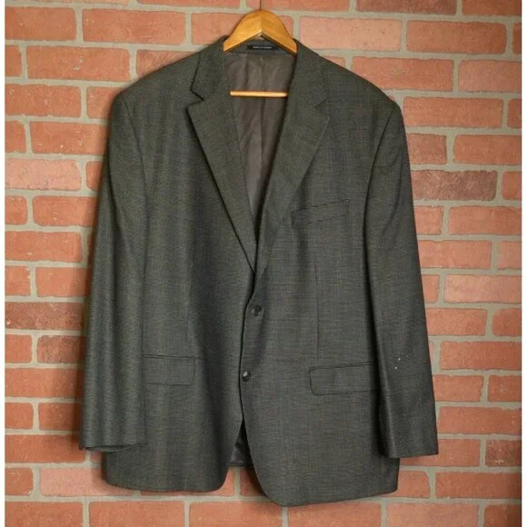 Mens Cremeux Loro Piana Wool Blazer Size 48R Gray Houndstooth Flawed