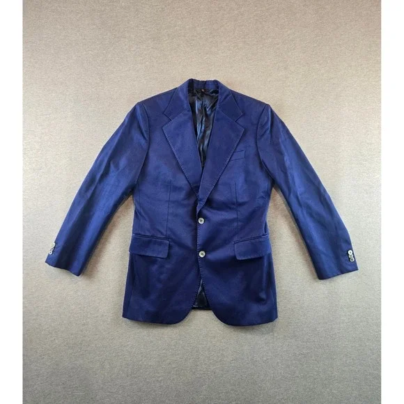 Roberto‎ Cavalli Blazer Mens Size 50 Navy Blue Cotton 2-Button Made in Italy