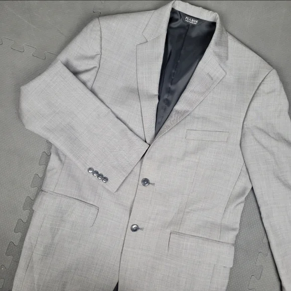 Jos A Bank Traveler Blazer Jacket Tailored Fit Mens 41R Gray 100% Wool