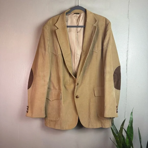 Levi’s Vintage Men’s Western Wear Tan Corduroy Blazer Sz 48L