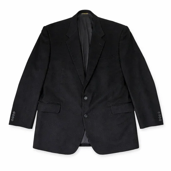 H. Freeman & Son Black‎ Wool Two Button Blazer Custom Made USA