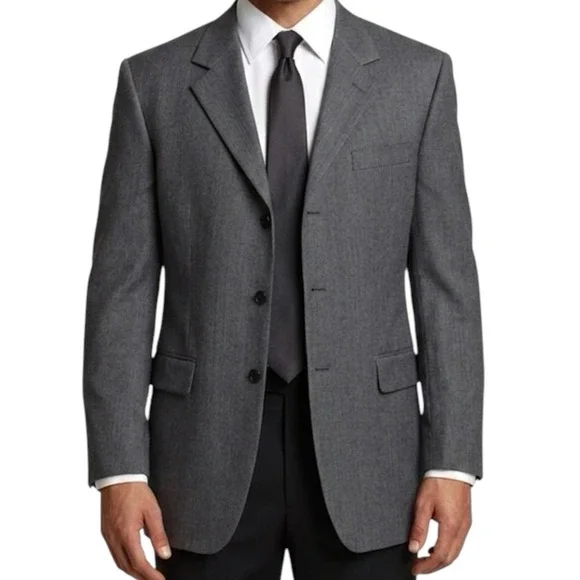 ALEXANDRE LONDON Savile Row Gray Blazer Business Jacket Pure Wool US 40R / EU50