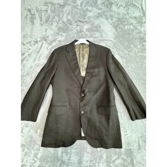 Vintage‎ Corbin LTD Mens Houndstooth Blazer Jacket 2 Button Professional