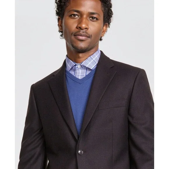 Tommy Hilfiger Sport Coat Mens 38L Dark Brown THFlex Wool Quiet‎ Luxury Polished