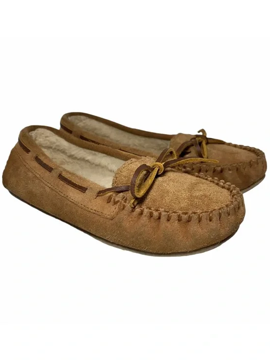 MINNETONKA Kids Cassie Moccasins Cinnamon Suede Youth Size 3