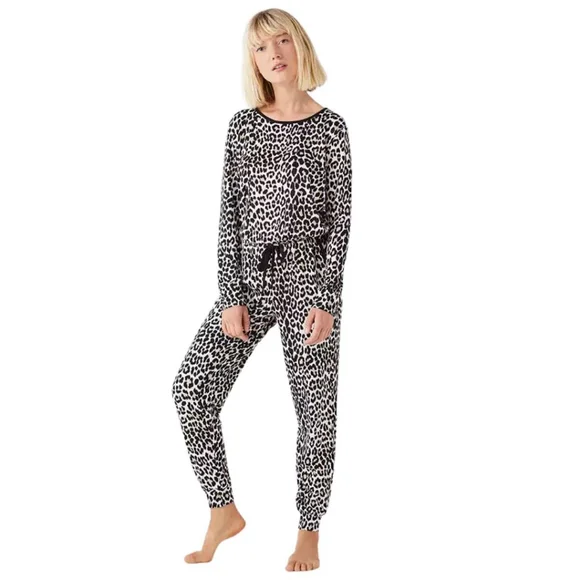 Kate Spade Romper Leopard Print Long Sleeve Jumpsuit - Large