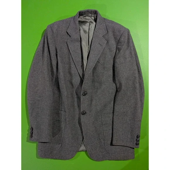 Vintage Kenny Rogers Circle S Wester Blazer Jacket Gray Sz 40 L USA Made