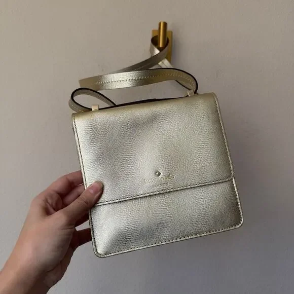 Kate Spade New York Gold Square Crossbody Bag