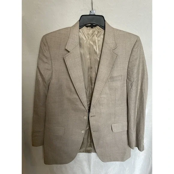 Vintage KINGSRIDGE‎ SPORT COAT BLAZER JACKET Custom Fabric Camel/Tan Union Made