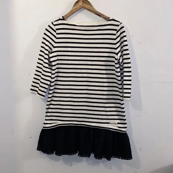Kate Spade Broome Street Striped Drop Waist Dress Large