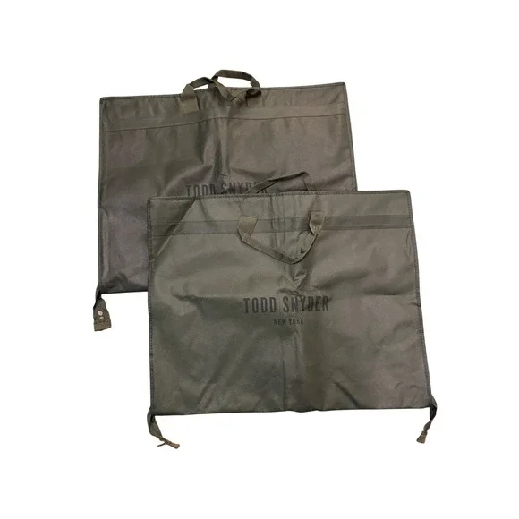 Todd Snyder New York Garment Bags Set of 3 Olive Green & Black Travel Suit Cover