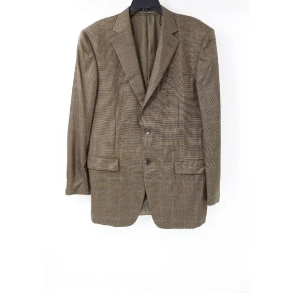 Ermenegildo zegna sport coat men's 40R Trofeo Silk wool Fit rom windowpane plaid