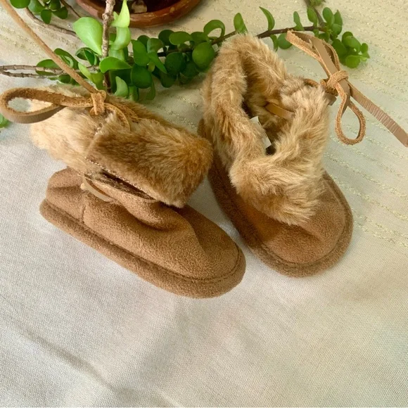 Koala Baby Fuzzy Faux Fur Moccasin Boots