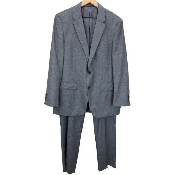 Hugo Boss Tessie Biella Super 100 2 Gray Suit James4/Sharp6 Mens Size 42R 36x30
