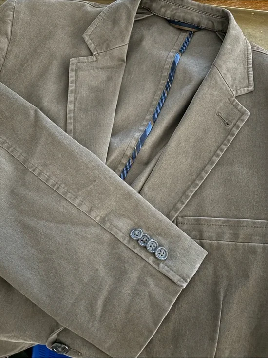 Kroon Men’s Bono 1 Wash Cotton Stretch 2-Button Chino Blazer Green 44R Pocket