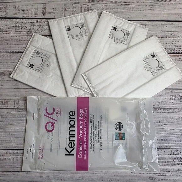 4 Kenmore Sears Type Q/C HEPA Vacuum Bags Style 20 53292, replaces 50557, 50558