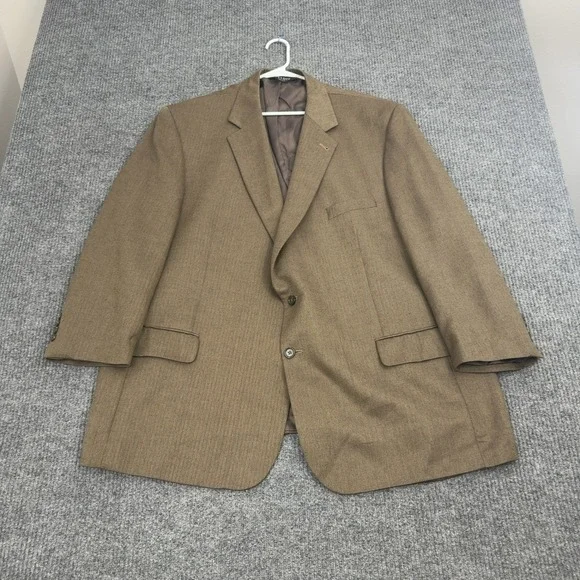 Jos A Bank Blazer Mens 54 Brown Silk Camelhair Herringbone Two Button Classic