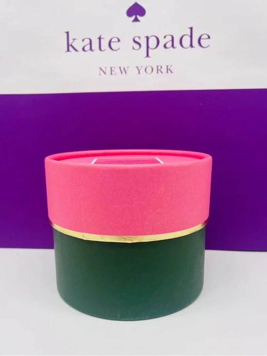 kate spade Pink and Forest Green Round Gift Boxe New