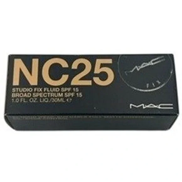 MAC Studio Fix Fluid Foundation Unisex 1oz NC25 New SPF 15 Matte Coverage