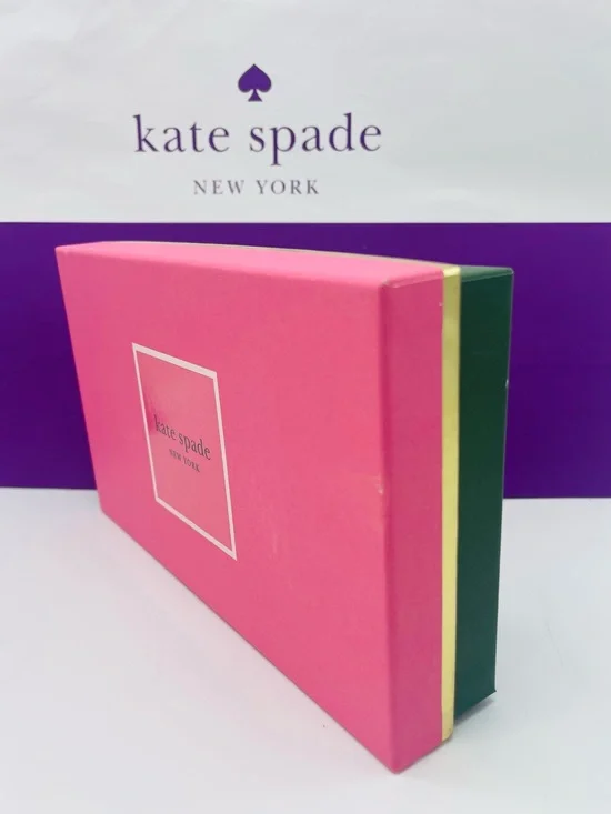 kate spade Hot Pink Box with Purple Logo Accent New