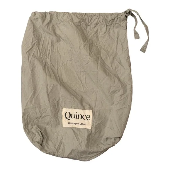 Quince Organic Cotton Drawstring Storage Dust Bag Sage Green Travel O