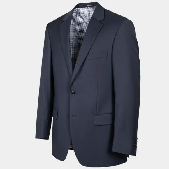 $450 TOMMY HILFIGER Mens Blazer Sport Coat 2-Button Jacket 42R Navy WOOL Blend