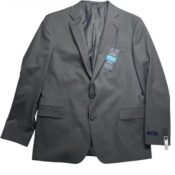 Stafford Men 48L Gray CoolMax Performance Wool Blend Classic Suit Jacket Blazer
