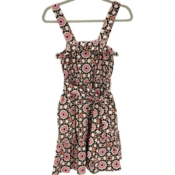 Kate Spade 0 Floral Mosaic Poplin Dress NJMU8968 By The Pool Tank Mini Dress
