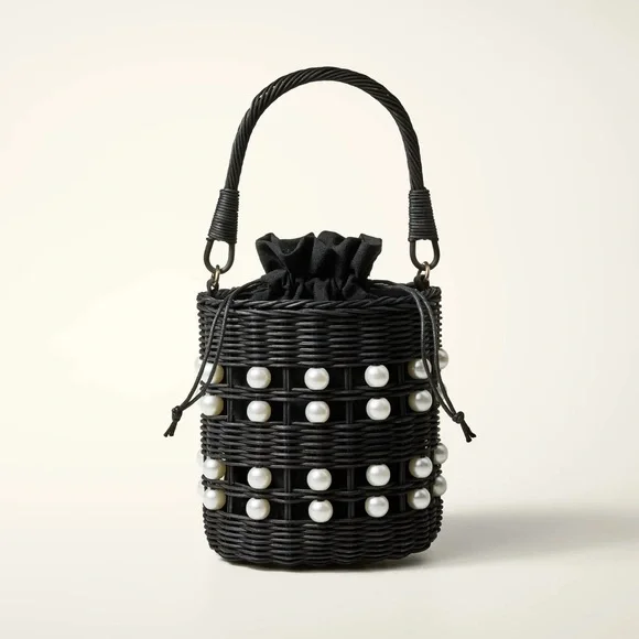 NWT Pearl Embellished Basket Bucket Bag - kate spade new york x Target Black