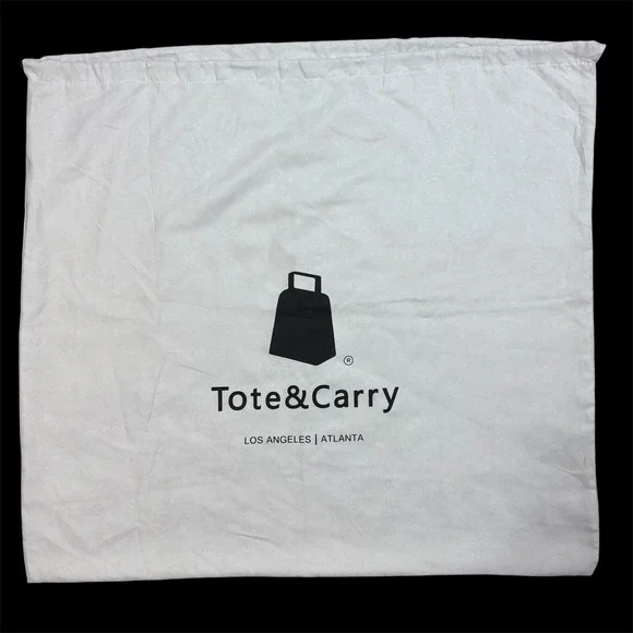Tote and‎ Carry Dust Bag Los Angeles Atlanta Logo Black White Drawstring Pouch