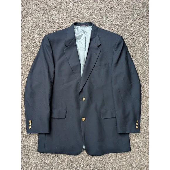 Jack Nicklaus Tournament Series Blazer Navy Blue Gold Size 44R USA Union Made