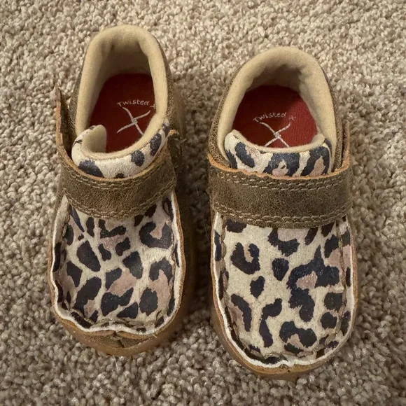 Twisted X Kids' Moccasins - Leopard and Tan