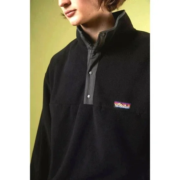 XLARGE UO Snap Button Fleece Sweatshirt Mens‎ S Black Outdoor Camping Hiking