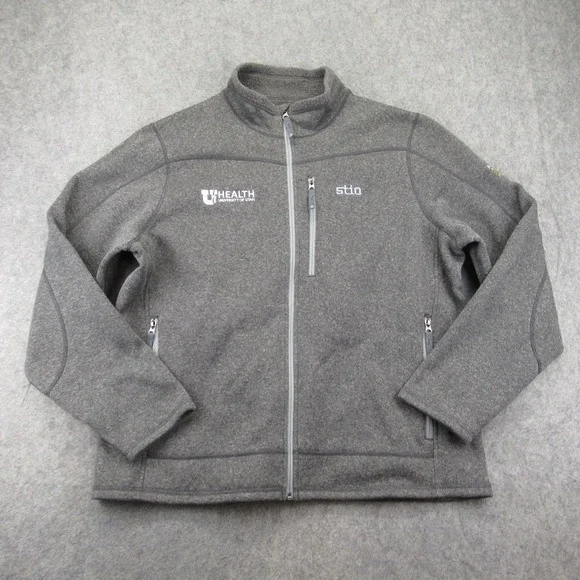 Stio Mens Full Zip‎ Fleece Sweater Jacket Size XXL Company Logo Embroidered