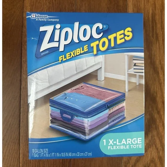 Ziploc XL X-Large‎ Flexible Storage Tote 10 Gallon Clear Plastic Brand New