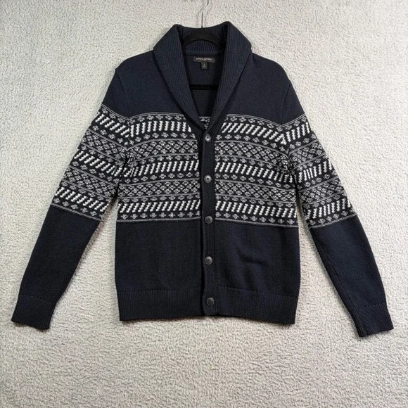 Banana Republic Shawl Collar‎ Fair Isle Cardigan Mens Size S